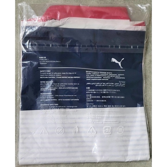 Puma Boy's Large Taylor Golf Polo Barbados Cherry Drycell Red Blue NWT - Picture 10 of 10